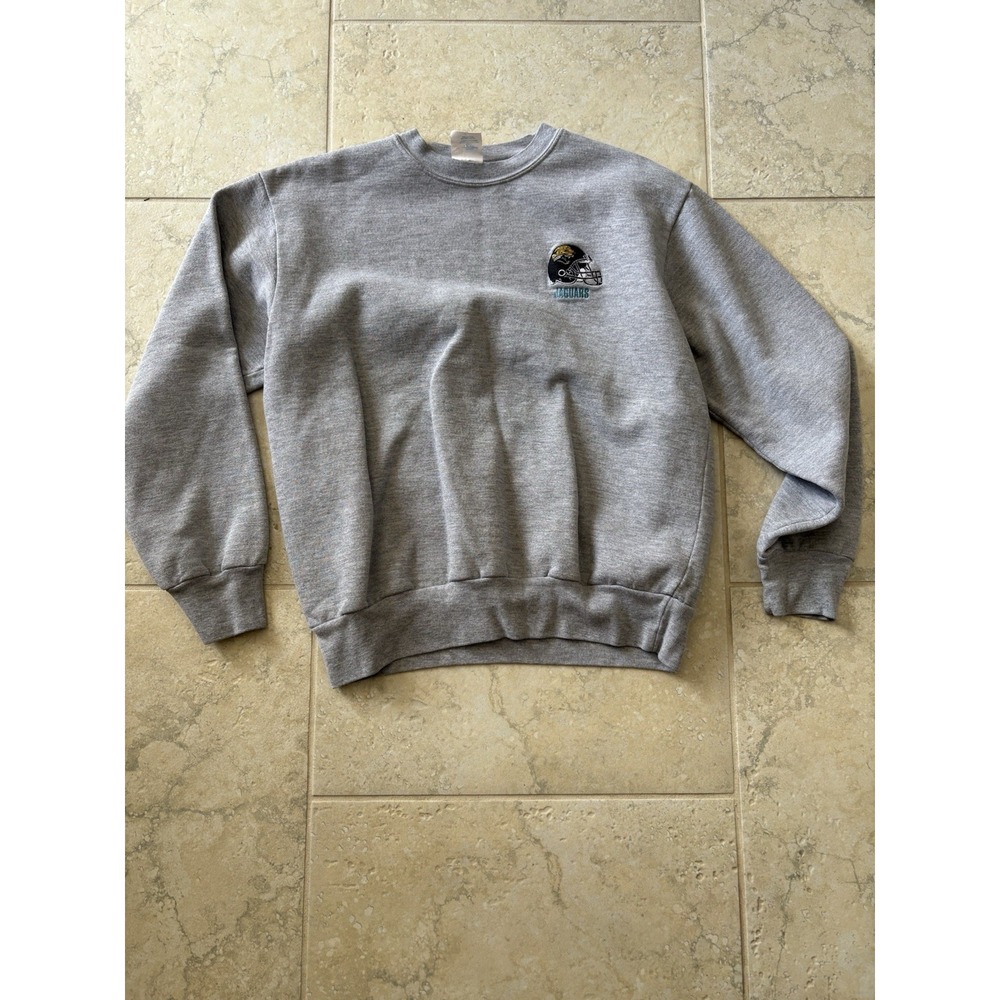 Vintage Jacksonville Jaguars NFL Majestic Crewneck Mens Medium Gray Logo Cotton